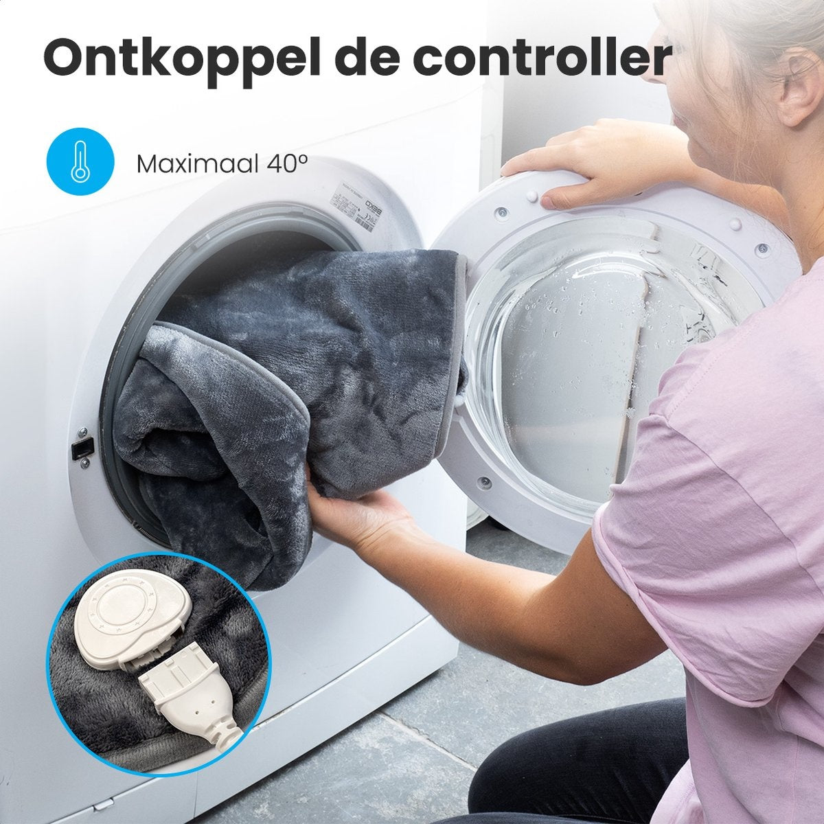 Auronic - Heizkissen - 3 Wärmestufen - Überhitzungsschutz - Waschbar - Grau