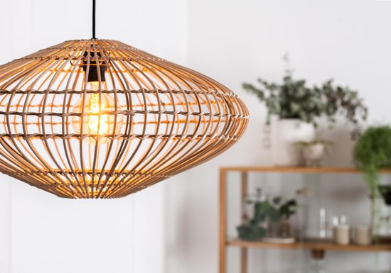 Lucide MAGALI - Hängeleuchte - Ø 56 cm - 1xE27 - Natur - Japandi