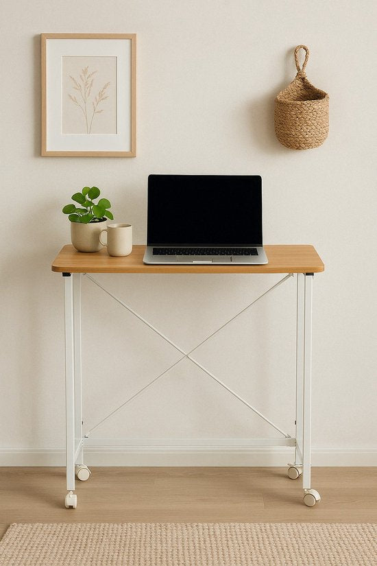 Ceruzo Wandtisch - Klapptisch - 80x40x75 cm - klappbare Tischplatte - Laptop-Tisch - Weiß