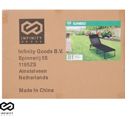 Infinity Goods Liege - Faltbar - Inklusive Kissen - Verstellbar - Wetterfest - Anthrazit