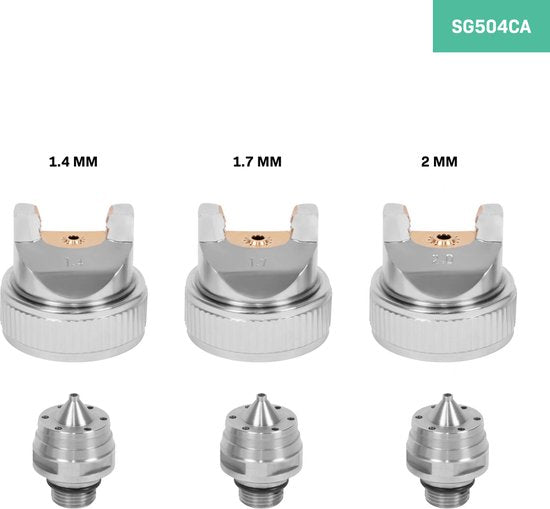 VONROC PRO Farbspritzgerät - Farbpistole - HVLP Design - 600ml Tank - inkl. 3 Düsen - 2-10 bar - Universal EURO/DIN 7,2mm Kupplung