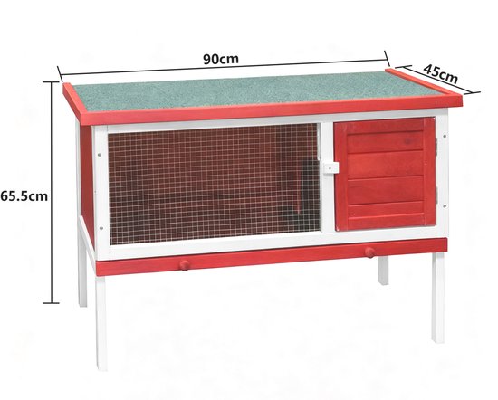 Kaninchenstall – Stall für Nagetiere (Kaninchen, Meerschweinchen) – Tierkäfig – Tierunterkunft – für drinnen und draußen geeignet
