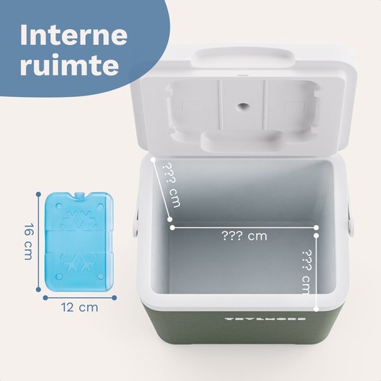 TRVLMORE Cool Box 7L - Kühlbox - Inklusive Kühlelement - Cool Box Small - Grün