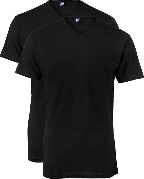 Alan Red T-Shirt Vermont – extra lang – V-Ausschnitt – schwarz
