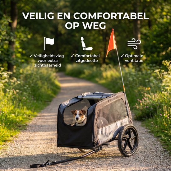 Outbee Hundefahrradanhänger – Fahrradanhänger für Hunde – Zusammenklappbarer Hundefahrradanhänger – Hundewagen – Hundebuggy