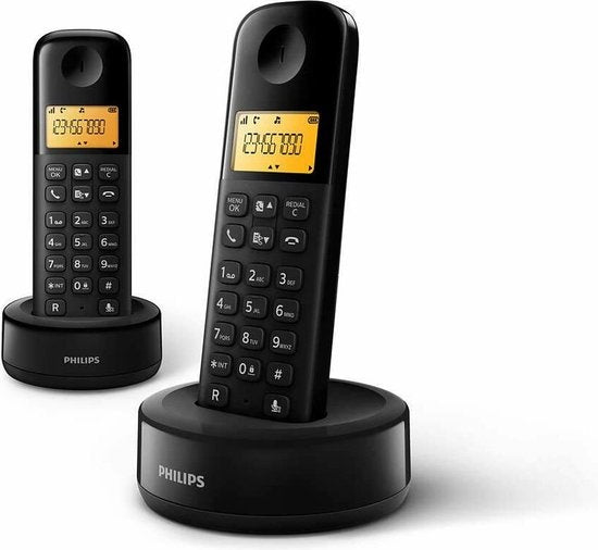 Philips D1602B/01 Haustelefon - DECT-Telefon - 2 Mobilteile - Schwarz