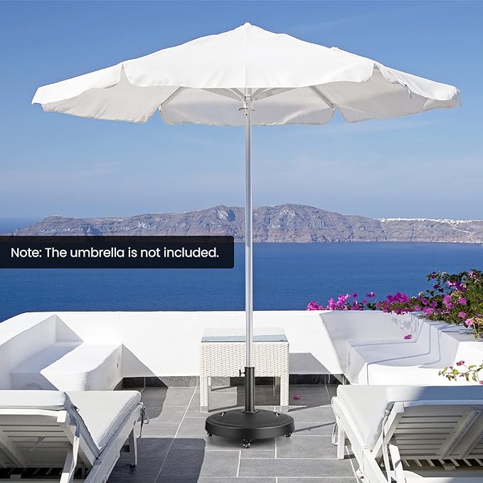 Coast Sonnenschirmfuß auf Rädern - Für Sonnenschirmstangen 38/48MM - 24Kg - 52 x 41,5cm