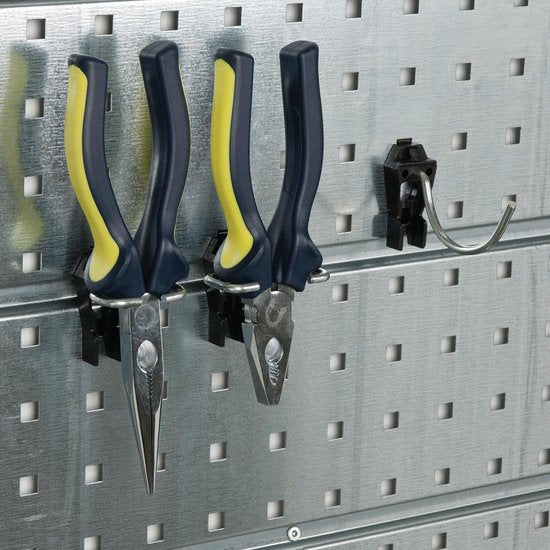 Raaco Super Clip Set - Werkzeugwand aus Stahl - Aufbewahrungssystem - 46-teilig - 104 x 88 x 1,1 cm