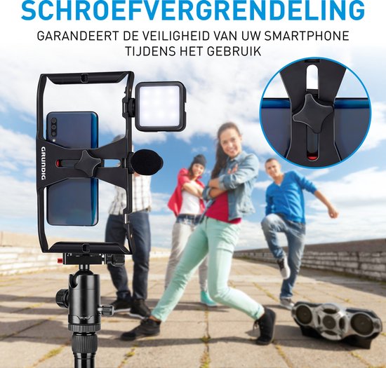 Grundig Smartphone Video Rig - Handgriff - Schwarz/Rot