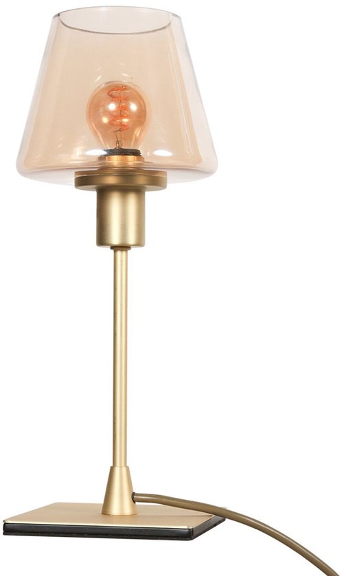 Tischlampe Ancilla 3102ME, klassisch, Messing, E14-Fassung, Touch-Ein-/Ausschaltung, mit Glas und Metall, für den Innenbereich – Steinhauer
