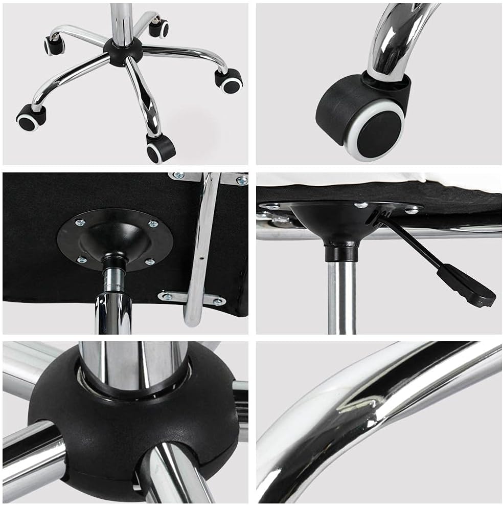 Yaheetech Bürostuhl – Schwarz – Kunstleder – 360° drehbar – 120 kg – Verstellbare Sitzhöhe 48–62 cm – Mit Armlehnen