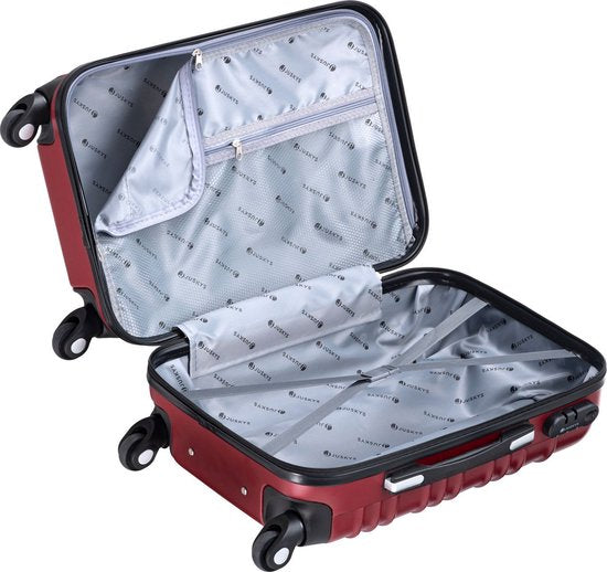 Trolley Reisekoffer Set / Kofferset Rom - 4-teilig - Rot - ABS