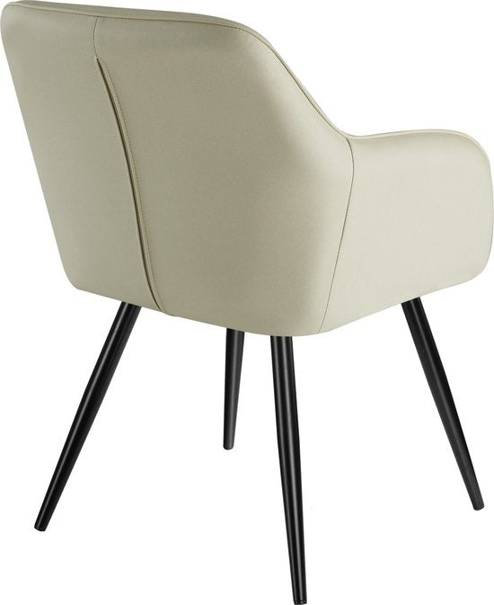 tectake - Stuhl Marilyn Stoff creme/schwarz