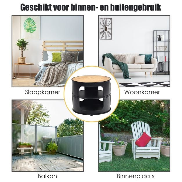 Coast Beistelltisch - 3 Schichten - 50x50x41,5 cm - Schwarz