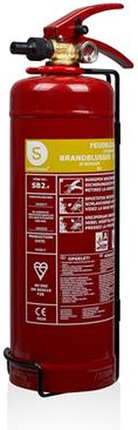 Smartwares 10.014.97 Feuerlöscher - 2 Liter - Schaum - Inklusive Aufhängevorrichtung - Brandklasse AB - BSI zertifiziert