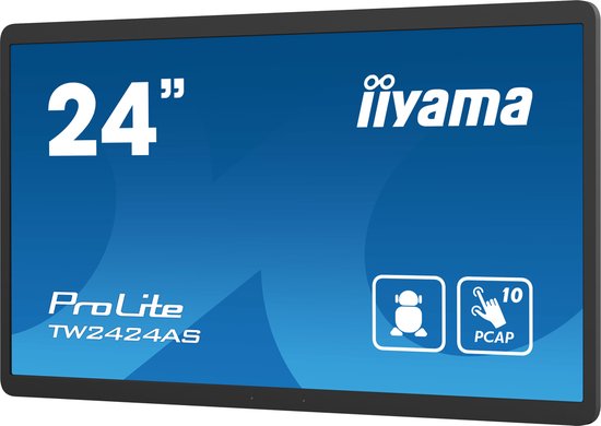 iiyama TW2424AS-B1 Digital Signage-Flachbildschirm 60,5 cm (23,8") WLAN 250 cd/m² 4K Ultra HD Schwarz Touchscreen Prozessortyp Android 24/7