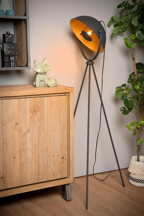 Lucide ALVARO – Stehlampe – 1xE27 – Schwarz