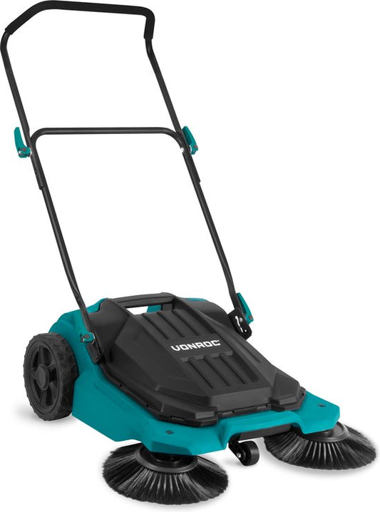 VONROC Kehrmaschine - 65 cm Kehrbreite - 18-Liter-Behälter - kehrt bis zu 2600 m2 pro Stunde