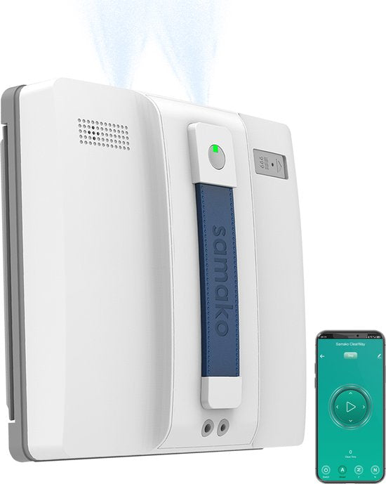Samako ClearWay - Fensterreinigungsroboter - Fensterreiniger - Starke Saugkraft - Bidirektionales Wassersprühen - Mobile App