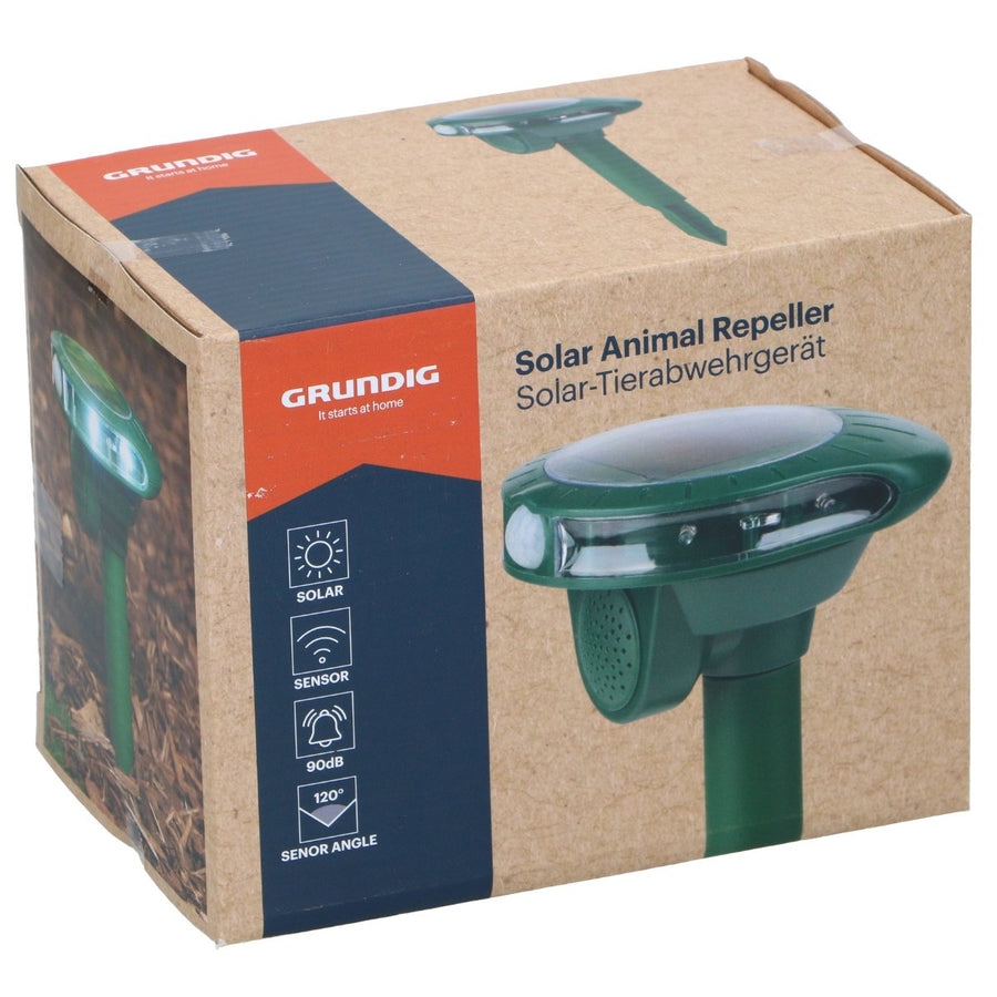 Grundig Solar Animal Repellent - Solarbetriebener Ultraschall-Schädlingsbekämpfer | Wasserdicht & Umweltfreundlich