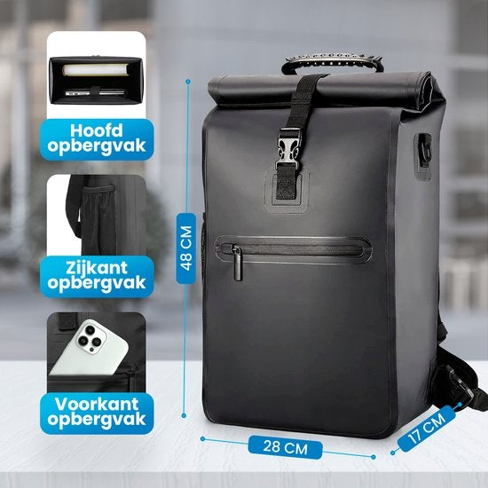 Avalo - Fahrradtasche - Multikuntionstasche - 25L - PVC - Wasserdicht - Schwarz