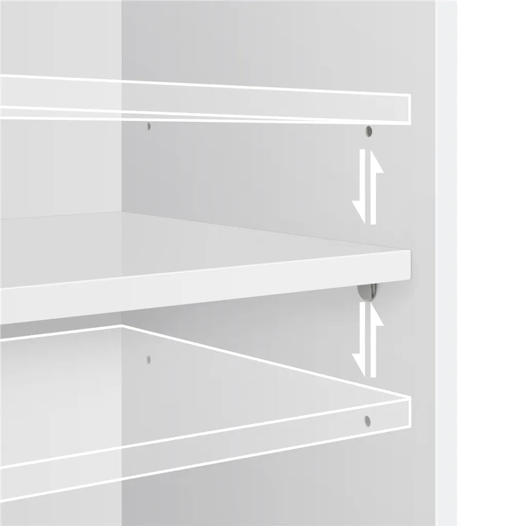 Yaheetech Badezimmerschrank 40 x 30 x 153 cm – Weiß – Hoher Aufbewahrungsschrank mit 3 offenen Regalböden und verstellbarem Einlegeboden