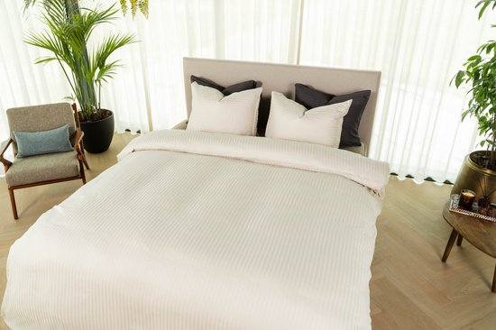 Kayori Elin Bettbezug Baumwolle Satin - 200x200-220 cm +2 Kopfkissenbezüge - Double - Sand
