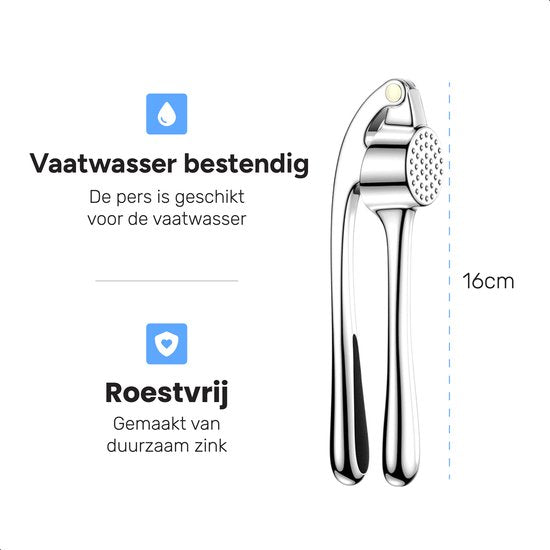 Knoblauchpresse - Knoblauchpresse - Ingwerpresse - Knoblauchreibe - Edelstahl - Silber - Luft