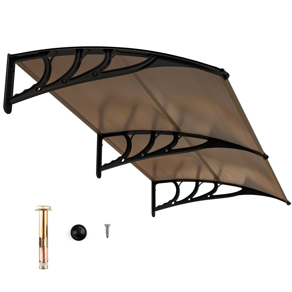 Coast-Eingangsmarkise – robuste Aluminiumkonstruktion – UV-Schutz – Farbe: Kaffee – 199 x 99 cm
