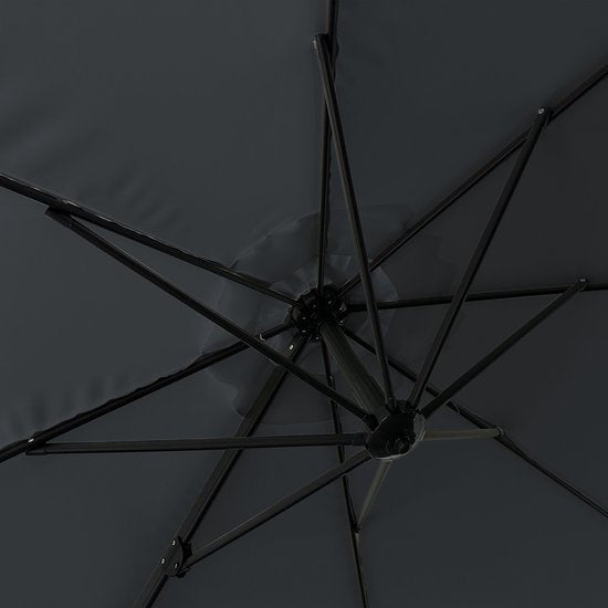 AXI Solea Schwebeparasol Ø 300 cm Anthrazit/Grau inkl. Schutzhülle – Pulverbeschichtetes Gestell mit Kreuzfuß – Um 360° drehbar – UV-beständiges Tuch