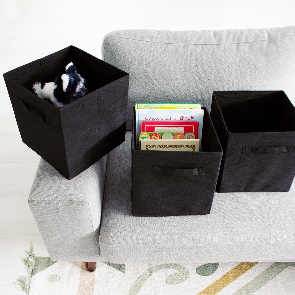 LifeGoods Kleiderschrank-Organisatoren - 6 Stück - 20L - Textil - Schwarz