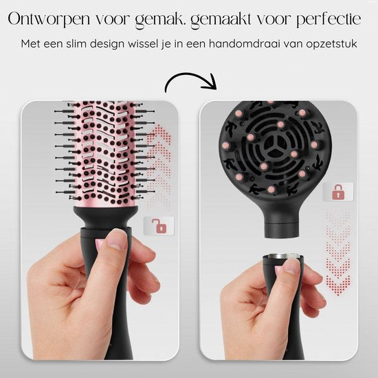 Sansbeauté® 4-in-1 Haarbürste mit Diffusor - Multistyler - Airstyler - Haarbürste - Lockenbürste - Haarbürste - Stylingbürste - Wärmebürste - Volumen und Locken