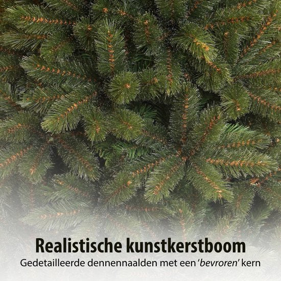 Triumph Tree Forest Frosted Weihnachtsbaum H 155 cm – Weihnachtsdekoration für den Innenbereich mit mattierten Nadeln – Kunstbaum, rund, mit Steckkonstruktion und Klicksystem – Ø 119 cm – Grün