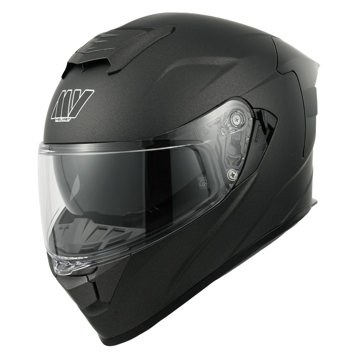 MY Integralhelm – ECE R 22.06-zertifiziert – Größe M – Matt-Titanium und Schwarz – ABS