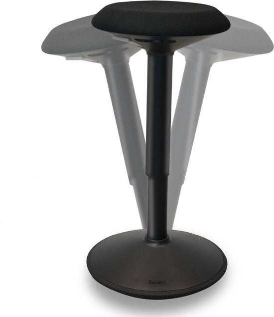 Bckz Wackelhocker - Höhe 55-80cm - Ergonomischer Bürostuhl - Sattelhocker - schwarz