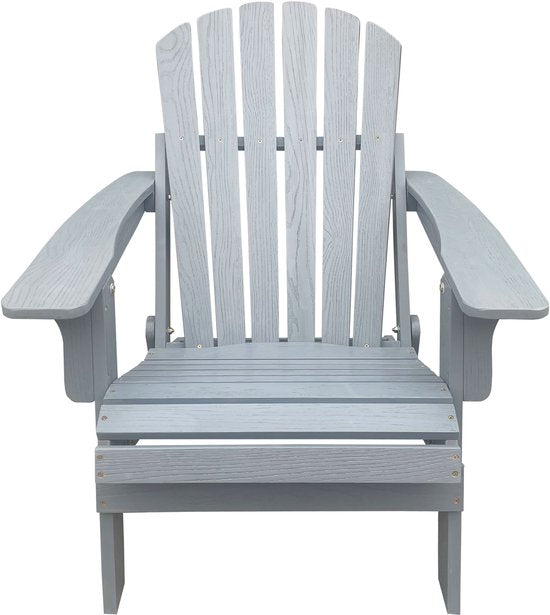 AXI Rosalie Adirondack Stuhl Grau – Loungesessel aus Holz mit Armlehnen – Zusammenklappbar – Hohe Rückenlehne – Gartenstuhl – 75,5 x 86,5 x 85 cm – 100 % FSC-zertifiziertes Hemlockholz