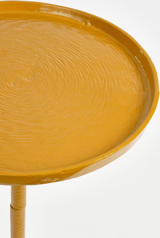 Mica Decorations Colin Beistelltisch - H58 x Ø34 cm - Recyceltes Aluminium - 100% FSC - Braun