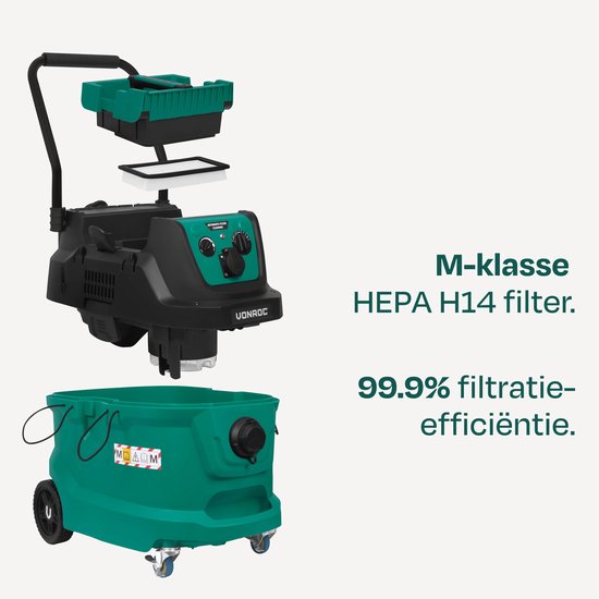 VONROC HEPA-H14-Filter – waschbar – für den VONROC Nass-/Trocken-Baustaubsauger VC513AC