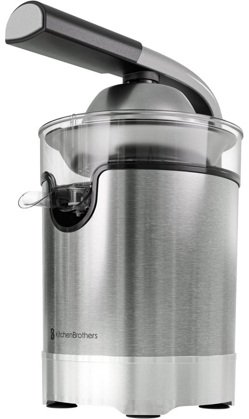 KitchenBrothers Zitruspresse - Kompakt - Mit Ausgießer und Presshebel - 0.35L - Edelstahl