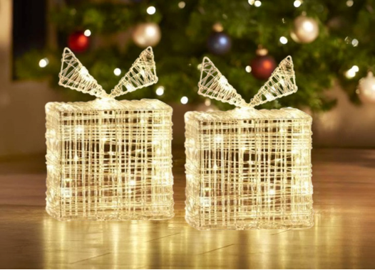 Nampook SET aus 2 beleuchteten Geschenkboxen - 30 LED - 15 cm hoch