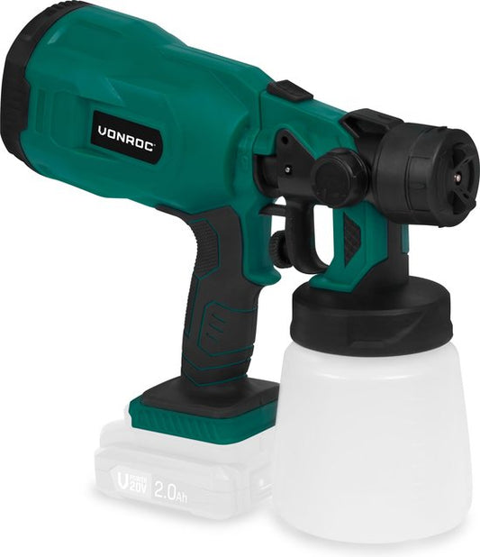 VONROC Accu Farbsprühgerät - VPower 20V - Ohne Akku & Ladegerät - Kapazität 800 ml - Inkl.