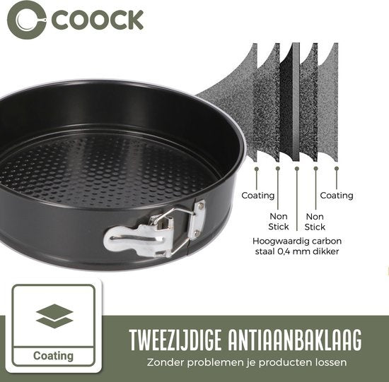 COOCK 6-teiliges Backblech-Set - Springform - Antihaft-Kuchenform - 12 bis 28 cm Durchmesser -Kuchenform inkl. Teigkneter & E-Book