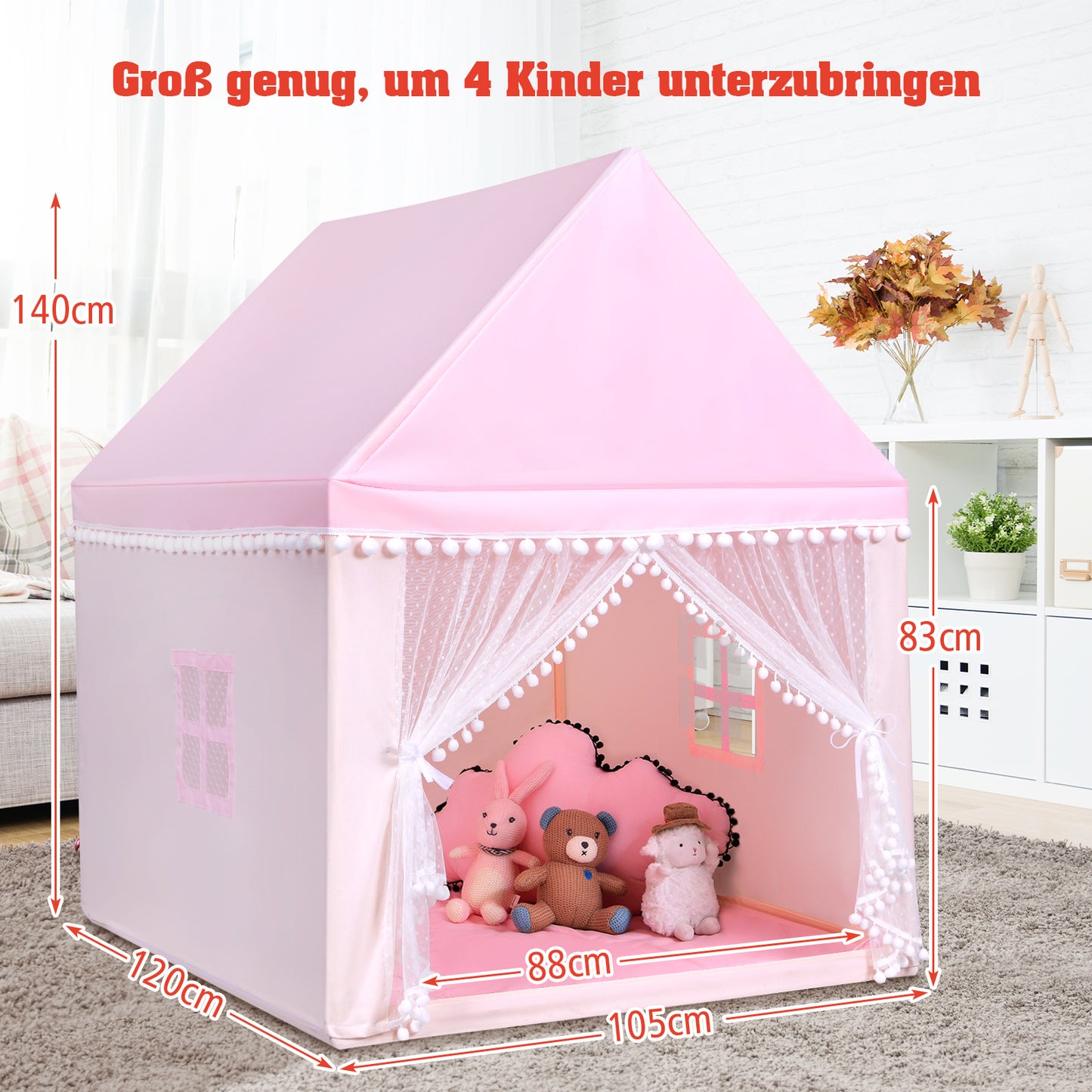 Coast Kinderzelt Spielhaus Kinderspielhaus Prinzessin Prinzessin Kinderspielzelt Rosa