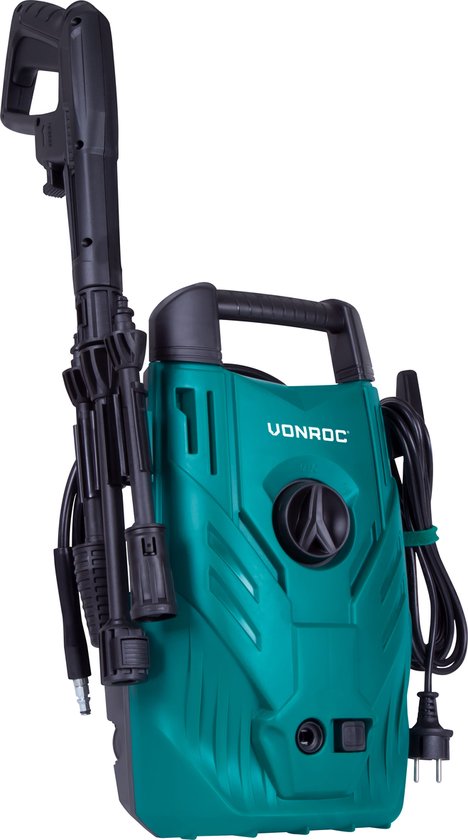 VONROC V14C-1 Hochdruckreiniger - 1400W - 110 bar - 390 l/h - Kompakt - Inkl. 5m Schlauch, Düsen und Zubehör