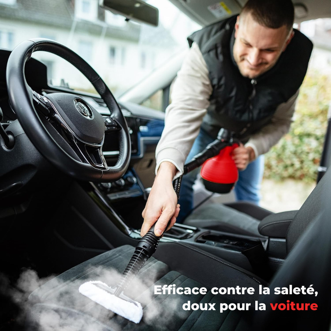 Neighbour's Friend Manueller Dampfreiniger - Mit Dampfregulierung - Inklusive Zubehör - 350ml Tank - Rot