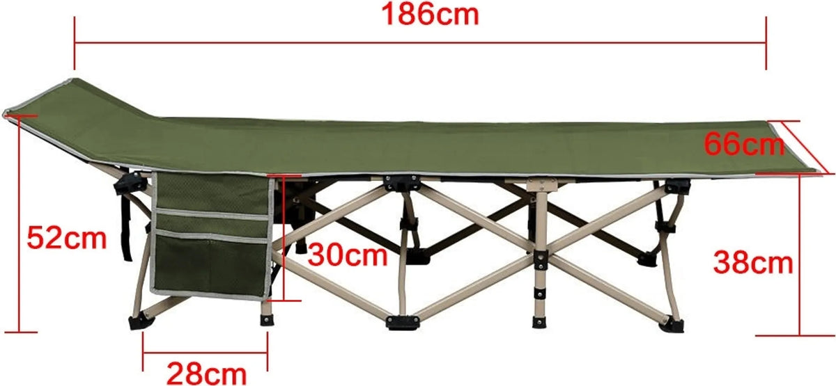 Yaheetech Klappbares Feldbett & Campingbett, 150 kg Tragkraft, mit Tragetasche – Armeegrün – Metall und Polyester