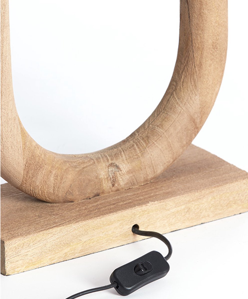 Light & Living Tischleuchte Paceco braun - 30x12x59 cm - Lampenfuß aus Holz - Wohnzimmer | Schlafzimmer