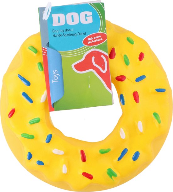 Maxxpro - quietschendes Donut Hundespielzeug - 13x13x3mm - Kunststoff - bunt