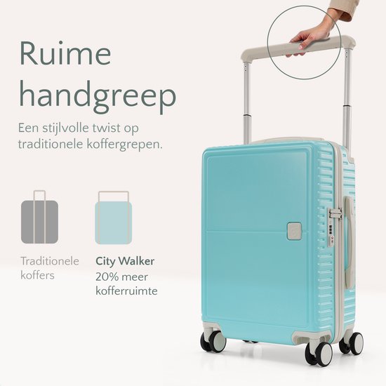 Skycases City Walker - 3-teiliges Kofferset | Leicht & Langlebig | 20, 24 & 28 Zoll | 360° Spinner-Räder | TSA-Schloss | Inklusive Schutzhüllen - Tiffany Blau