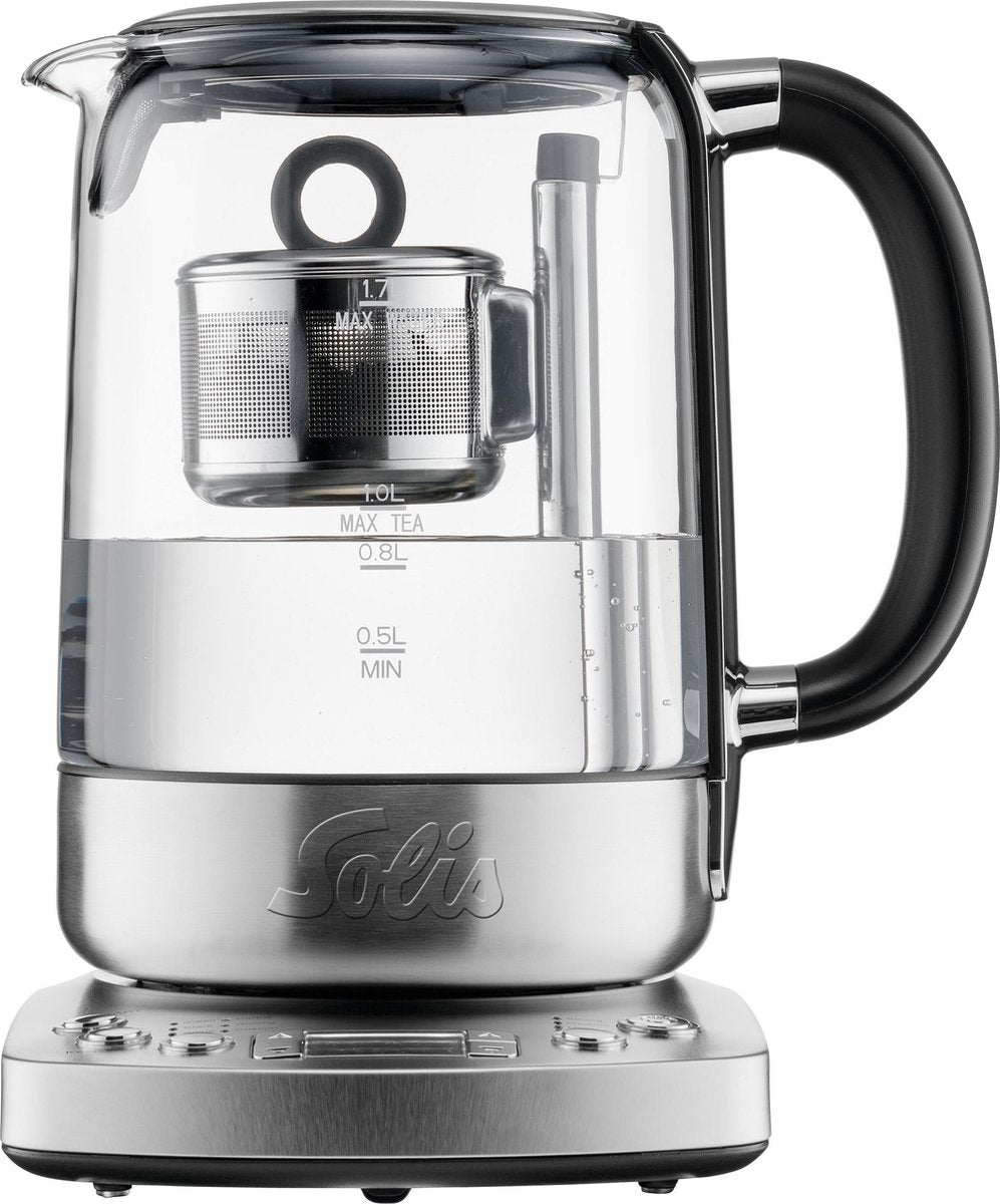 Solis Tea Kettle Automatic 5518 - Wasserkocher mit Temperaturregelung - Teezubereiter - Silber